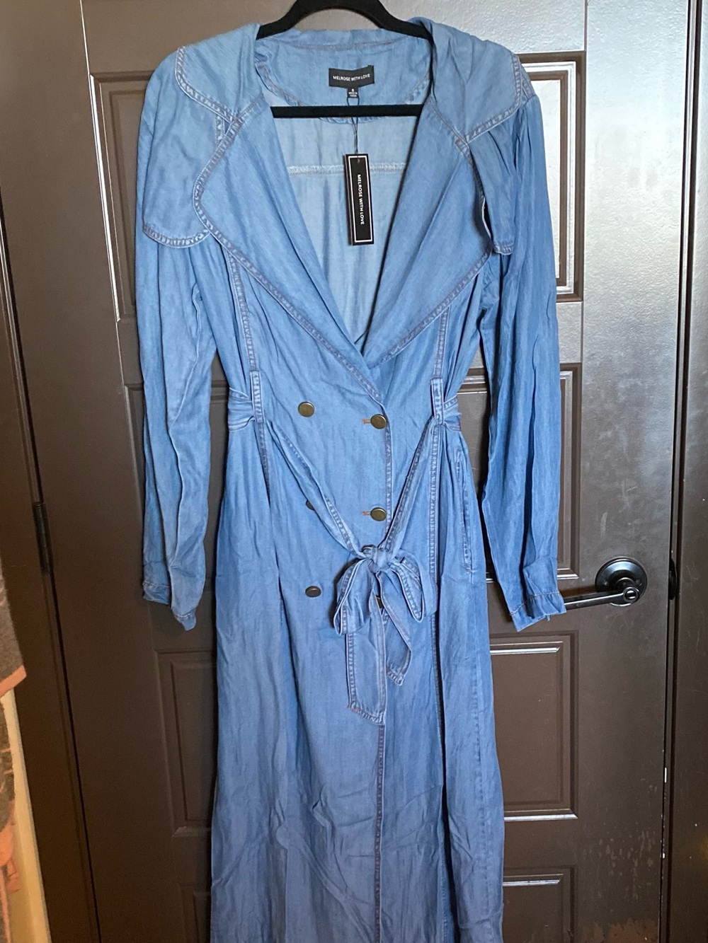 NWT Light Blue Denim-Style Maxi Dress